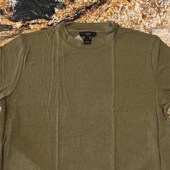 NWT J. Crew Olive Green Mockneck Lyocell T-Shirt - SIZE XS - Picture 5 of 8